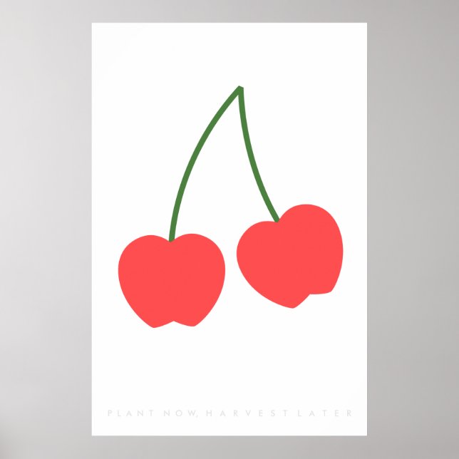 Zitat von Light Red Cherry Retro Poster der 60er J (Vorne)