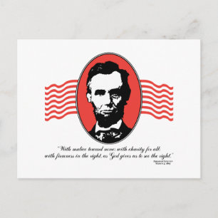 Zitat von Lincolns zweiter Antrittsrede Postkarte