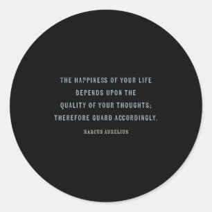 Zitat von Marcus Aurelius, Mindset Motivierend Quo Runder Aufkleber