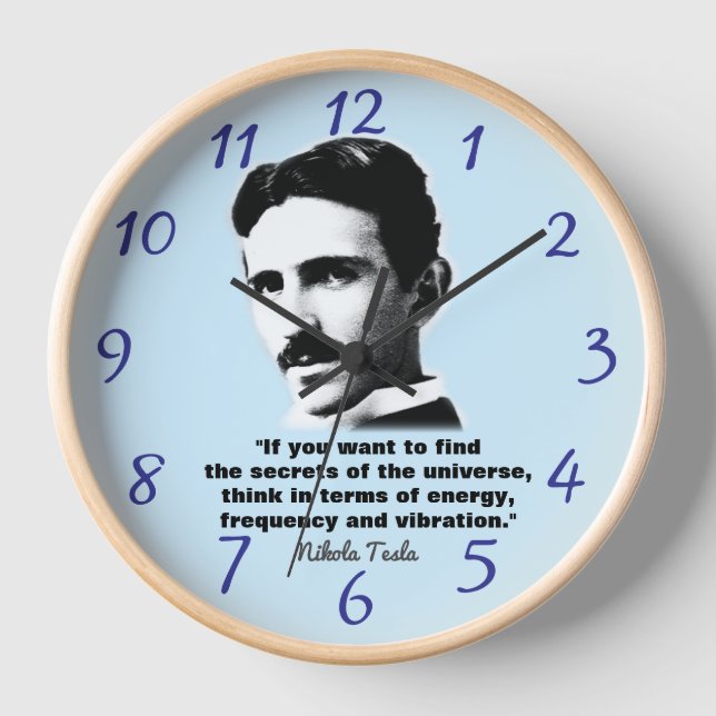 Zitat von Nikola Tesla Uhr (Vorderseite)