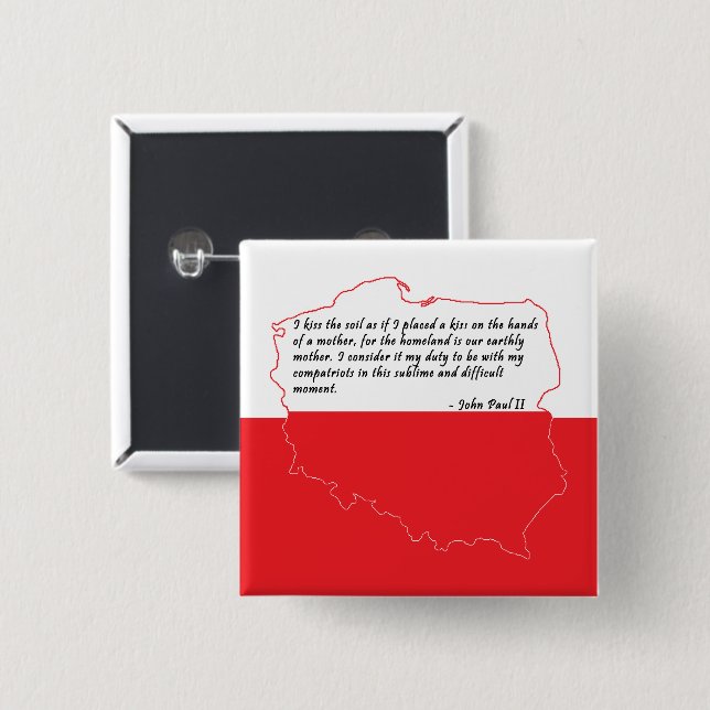 Zitat von Papst Johannes Paul II Button (Vorne & Hinten)