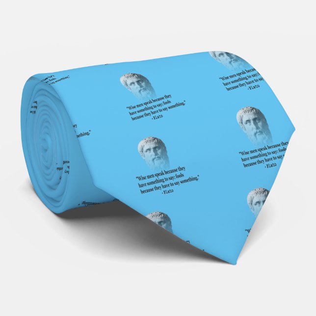 Zitat von Platon auf Blue Neck Tie Krawatte (Gerollt)