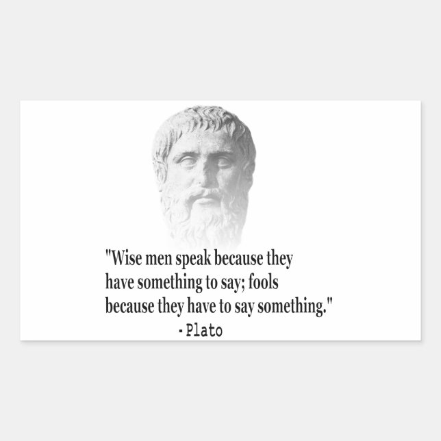 Zitat von Platon Rechteckiger Aufkleber (Vorderseite)