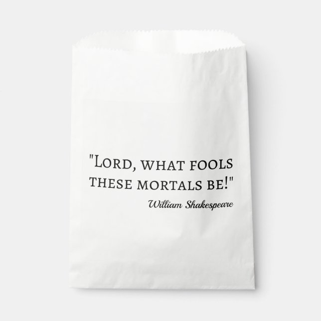 Zitat von Shakespeare - dumme Moralvorstellungen I Geschenktütchen (Vorderseite)