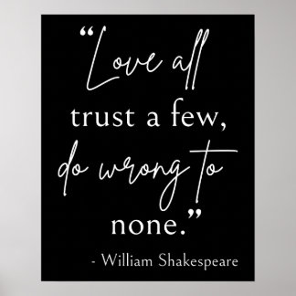 Zitat von Shakespeare - Liebe, Vertrauen und Falsc Poster