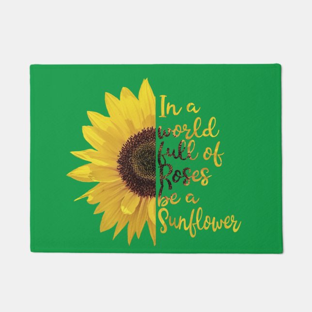 Zitat von Sonnenblumen Doormat Fußmatte (Vorderseite)