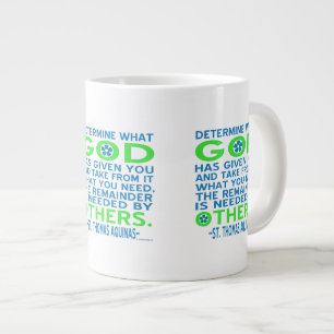 Zitat von Thomas von Aquin in Blau und Grün Jumbo-Tasse