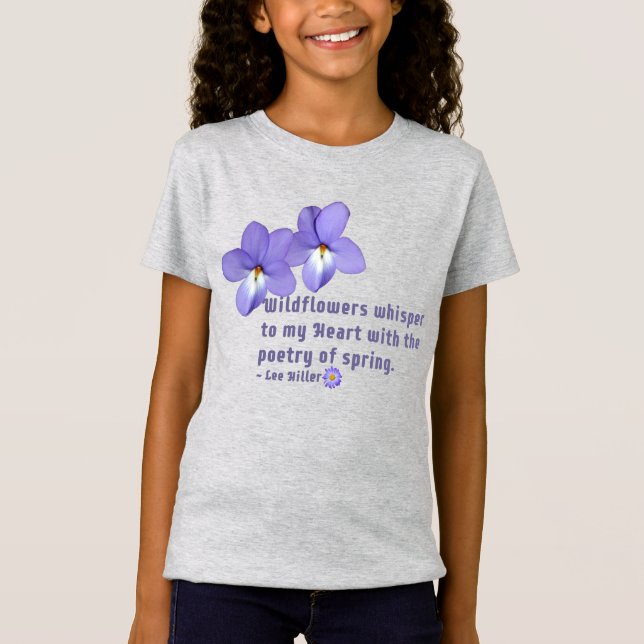 Zitat von Vogel-Foot-Violets-Wildblumen T-Shirt (Vorderseite)