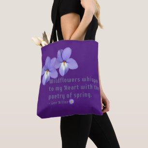 Zitat von Vogel-Foot-Violets-Wildblumen Tasche