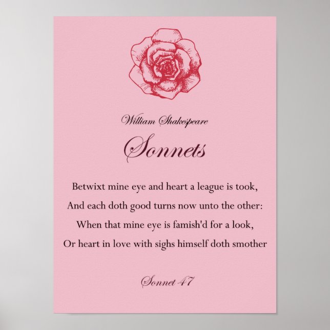 Zitat von William Shakespeare Sonnets Poster (Vorne)