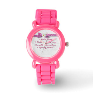 Zitat von zwei Schwestern mit Polka Dot Ribbon  Armbanduhr