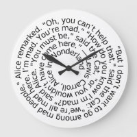 Zitat-Wanduhr der Alicen im Wunderland wütende