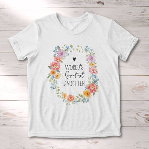 Zitat 'Weltbeste Tochter' Farbige Blumen  Tri-Blend Shirt