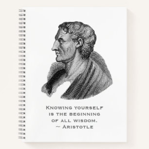 Zitat Wissen Sie selbst Philosoph Aristoteles Notizbuch
