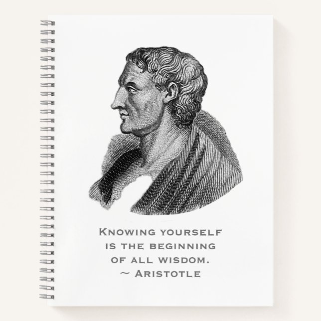 Zitat Wissen Sie selbst Philosoph Aristoteles Notizbuch (Vorderseite)