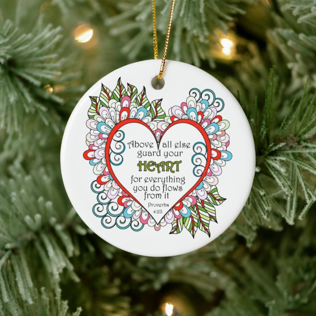 Zitat zu christlichen Herzsprichwörtern Keramik Ornament (Baum)