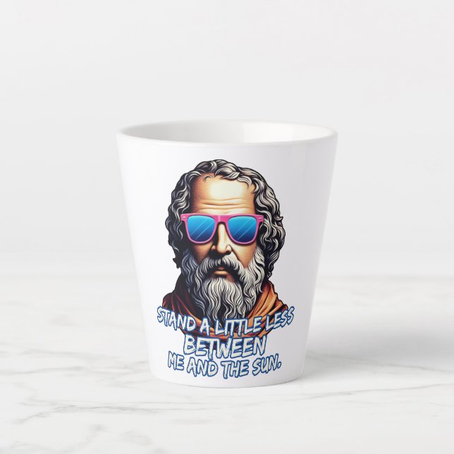 Zitat zu coolen Diogenese Milchtasse (Vorderseite)
