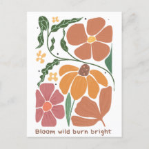 Zitat zu Retro-Boho-Blumenbefall
