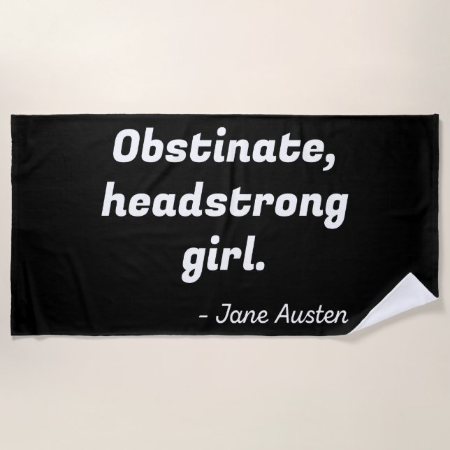 Zitat zu Stolz und Vorurteilen II Strandtuch (Vorderseite)