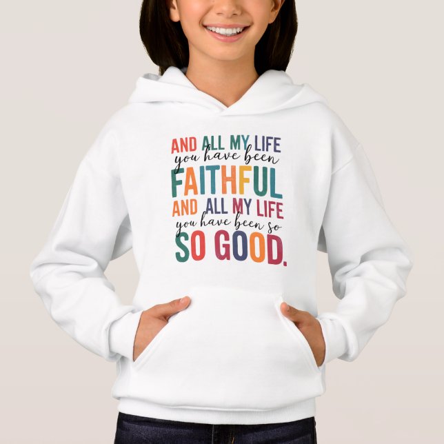 Zitat zum Christlichen Wortgedanken | treu Hoodie (Vorderseite)