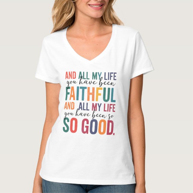 Zitat zum Christlichen Wortgedanken | treu T-Shirt (Vorderseite)