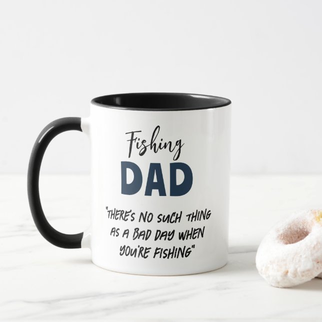 Zitat zum Fischfang Tasse (Mit Donut)