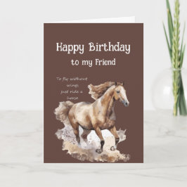 Zitat zum guten Geburtstag - Freundlicher Pferdere Karte