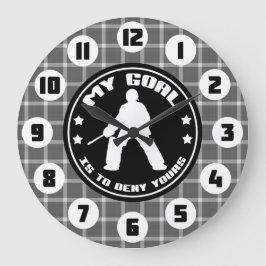 Zitat zum Hockey-Goalie Große Wanduhr