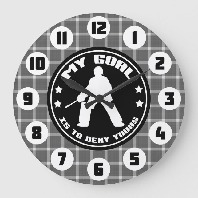 Zitat zum Hockey-Goalie Große Wanduhr (Vorderseite)
