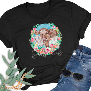 Zitat zum Landleben Familie Bauernhof Hühner Kühe T-Shirt