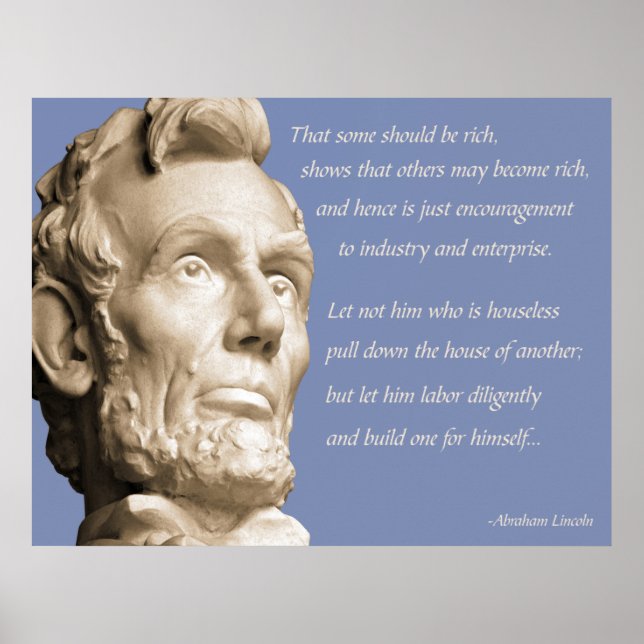 Zitat zum Lincoln-Kapitalismus Poster (Vorne)