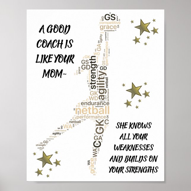 Zitat zum Netball-Coach Poster (Vorne)