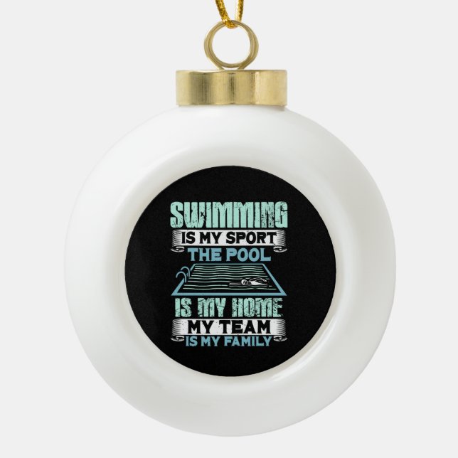 Zitat zum Sonnenbaden Keramik Kugel-Ornament (Vorderseite)