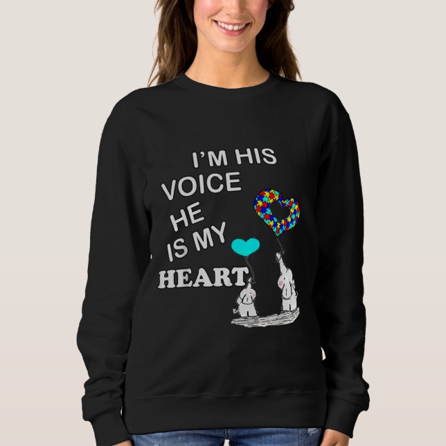 Zitat zum Thema Autismus Ich bin seine Sprachunter Sweatshirt (Vorderseite)