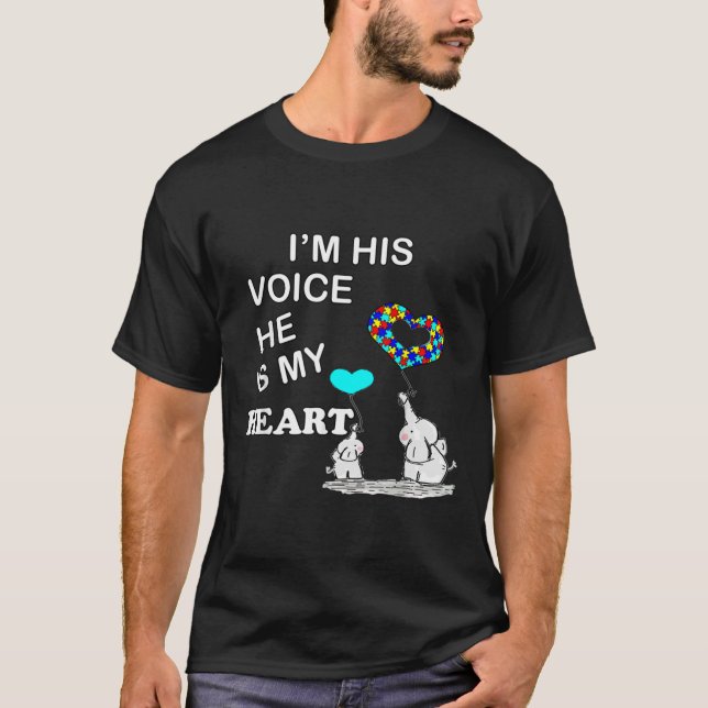 Zitat zum Thema Autismus Ich bin seine Sprachunter T-Shirt (Vorderseite)