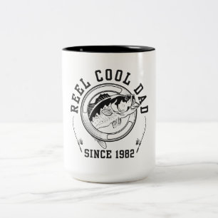 Zitat zum Thema "Funny Fishing": Cooler Vater seit Zweifarbige Tasse