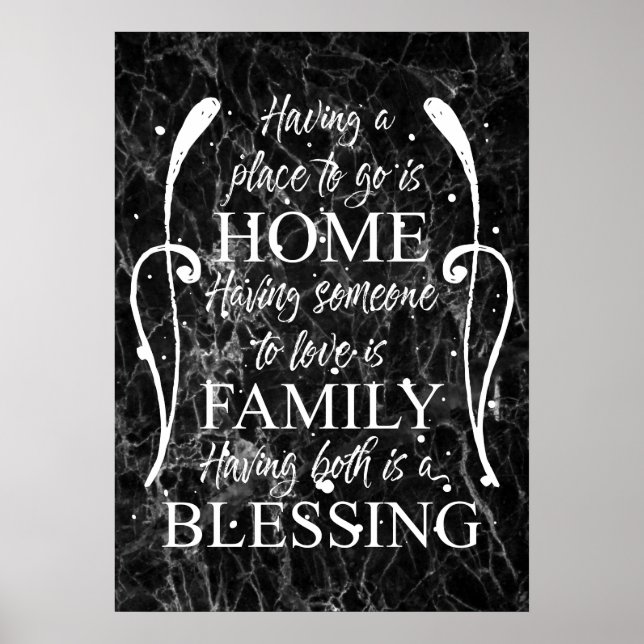 Zitat zum Thema Zuhause - Familie - Segen Poster (Vorne)