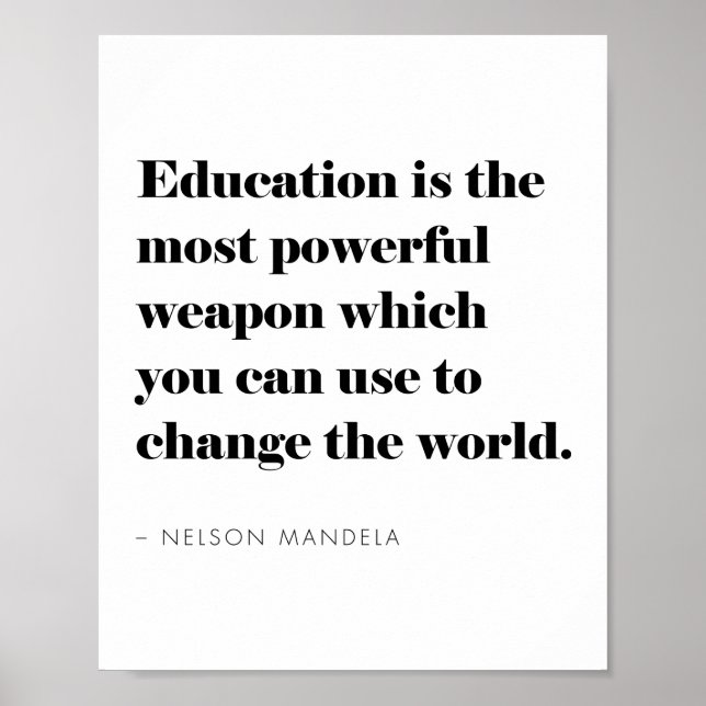 Zitat zur Bildung Inspiration Moderne Minimalistis Poster (Vorne)