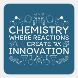 Zitat zur Innovation in der Wissenschaft Quadratischer Aufkleber