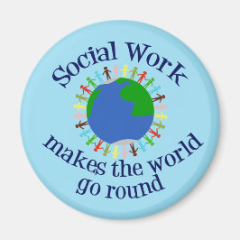 Zitat zur Inspiration für soziale Arbeit Blue Worl Magnet