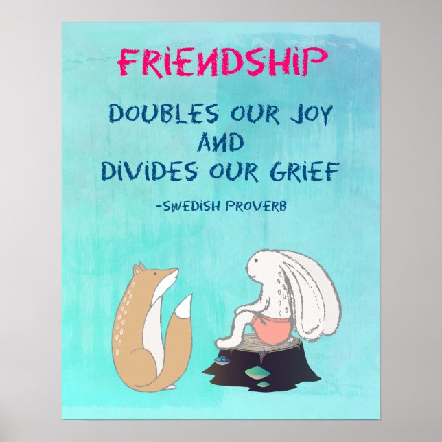 Zitat zur InspirationCute-Tierskizze Poster (Vorne)