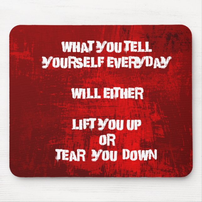 Zitat zur inspirierenden Typografie über das Selbs Mousepad (Vorne)