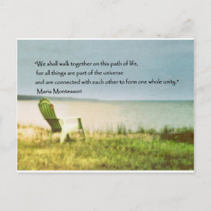 Zitat zur montessorischen Strandszene Postkarte