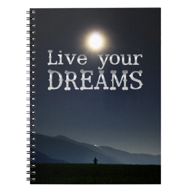 Zitat zur Motivation für Live Your Dreams Notizblock (Vorderseite)
