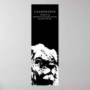Zitat zur motivierend Führung Schwarz-weiß Poster