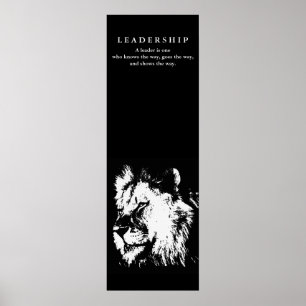 Zitat zur motivierend Führung Schwarz-weiß Poster