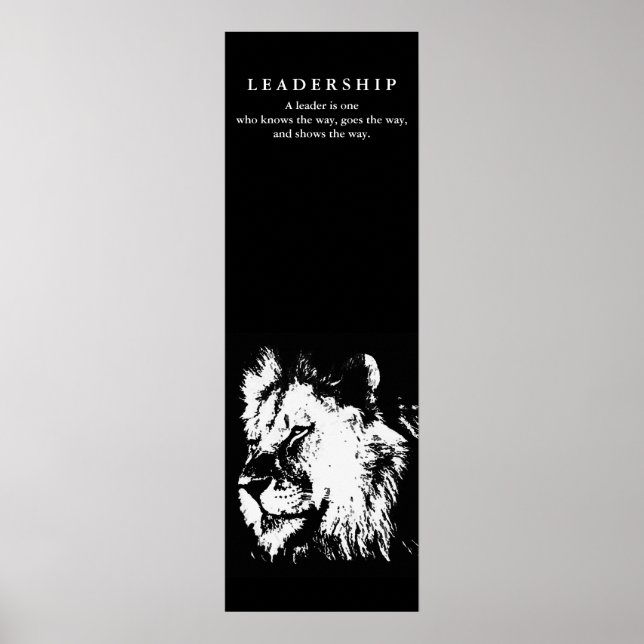 Zitat zur motivierend Führung Schwarz-weiß Poster (Vorne)