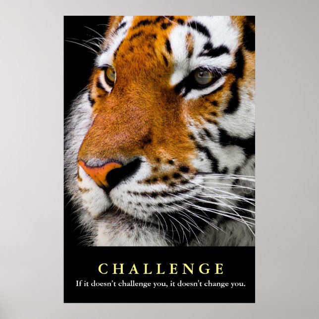 Zitat zur motivierend Tiger-Herausforderung Poster (Vorne)