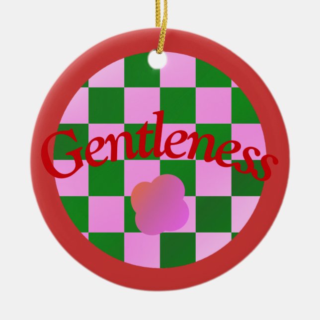 Zitat zur sanften Haltung in der klassischen roten Keramik Ornament (Vorne)