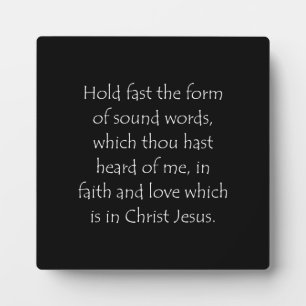 Zitat zur Schrift 2 Timothy 1 13 Fotoplatte